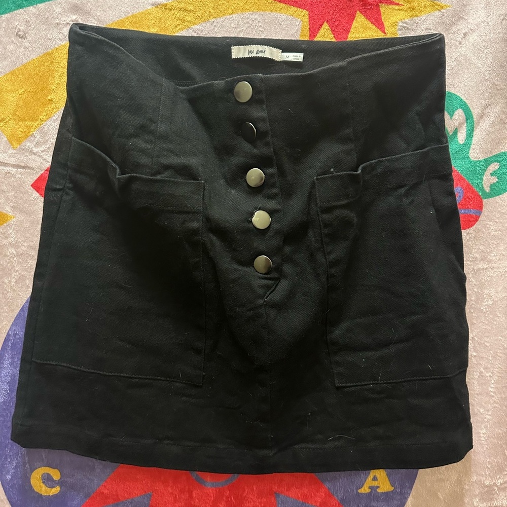 Black button up skirt